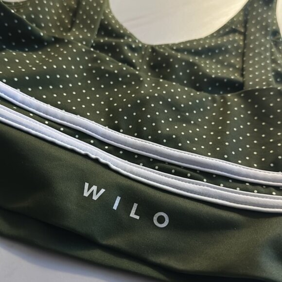 Wilo Women's Green & White Polka Dot Removable Pads Contour Sports Bra Size XS - Picture 5 of 8